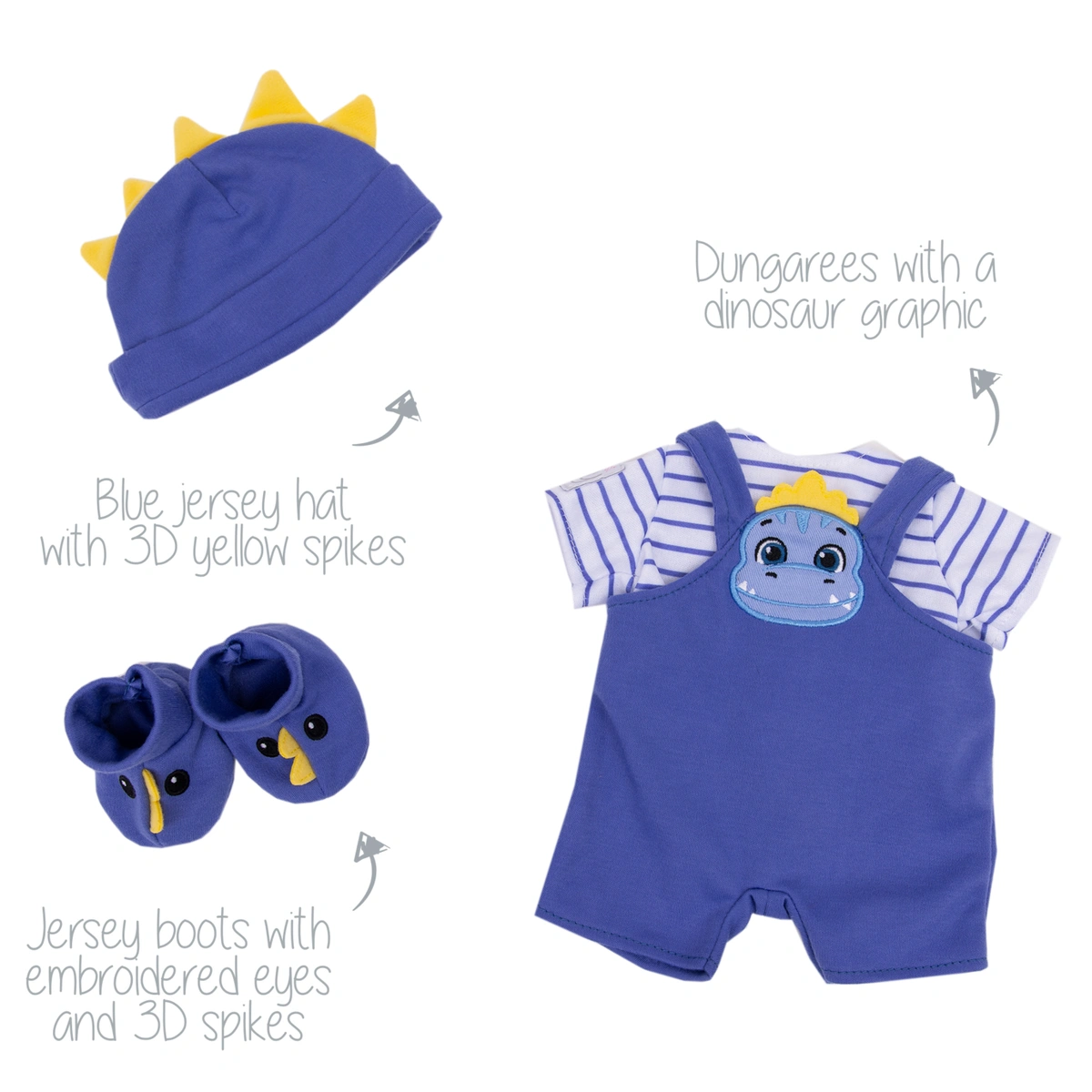 Tiny Treasures My First Baby Doll Roarsome Dinosaur Outfit