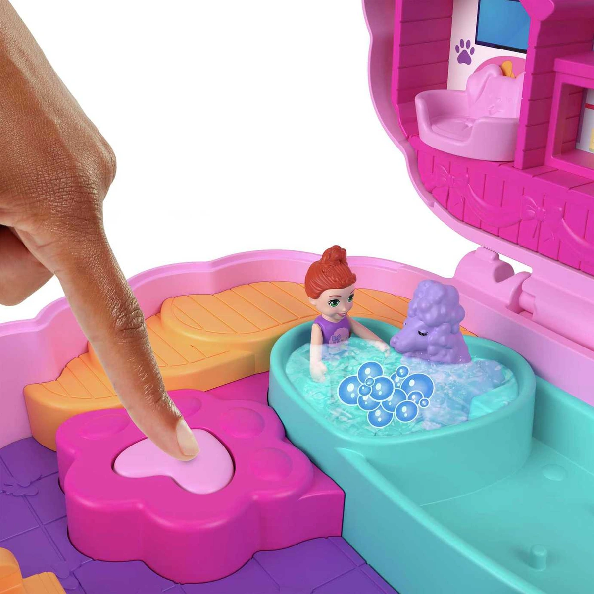Polly Pocket Groom & Glam Poodle Compact Micro Doll Playset