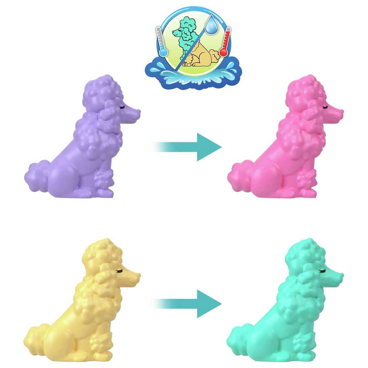 Polly Pocket Groom & Glam Poodle Compact Micro Doll Playset