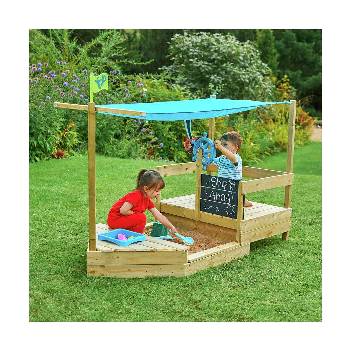TP Ahoy Wooden Play Boat Sand and Water Pit