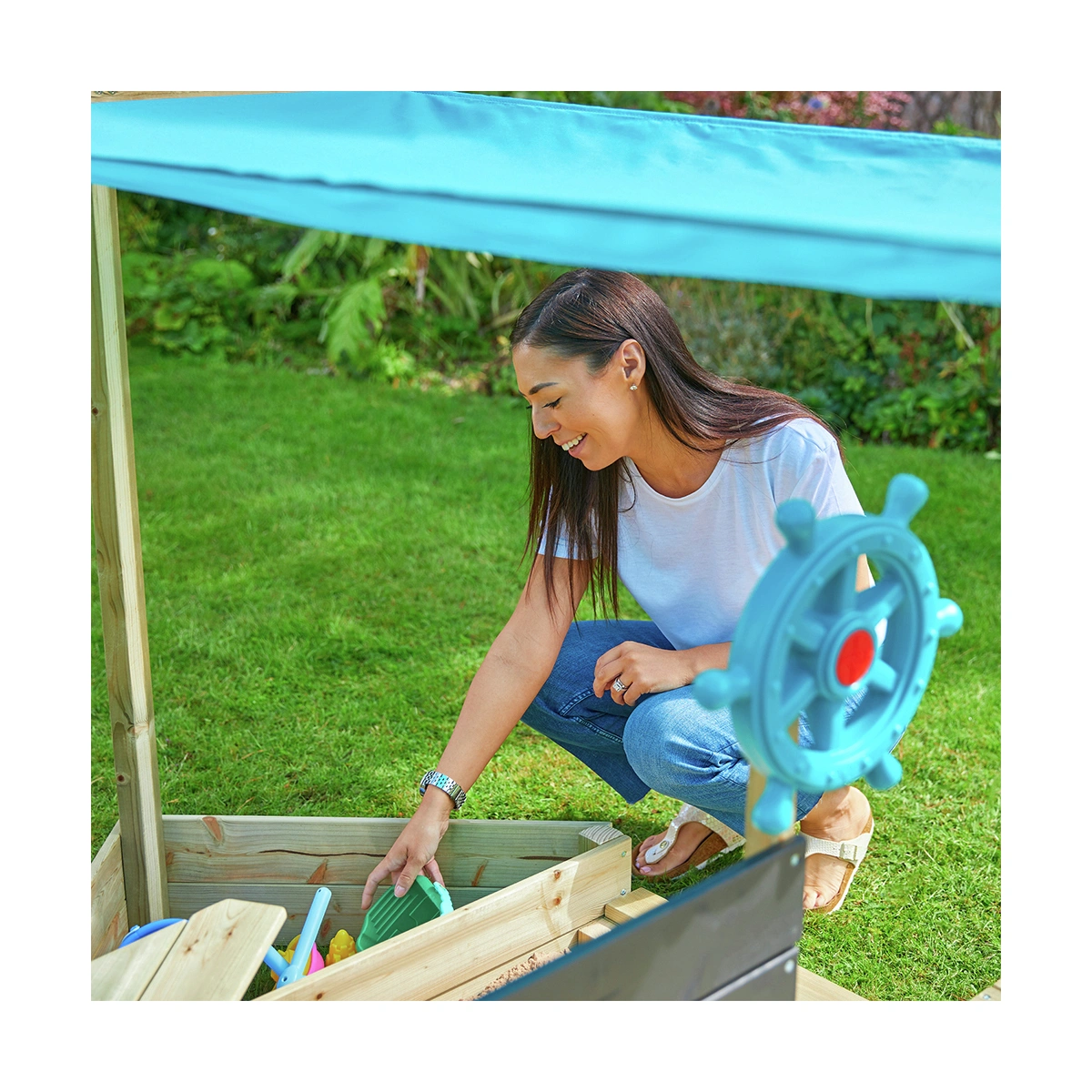 TP Ahoy Wooden Play Boat Sand and Water Pit
