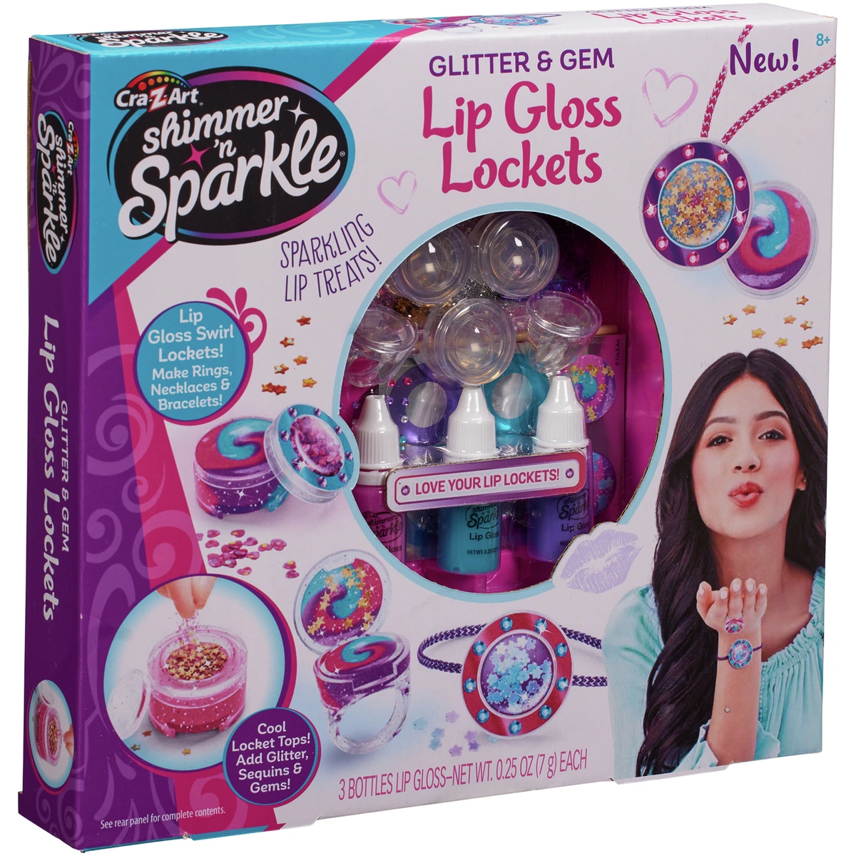 Shimmer N Sparkle Glitter and Gem Lip Gloss Lockets
