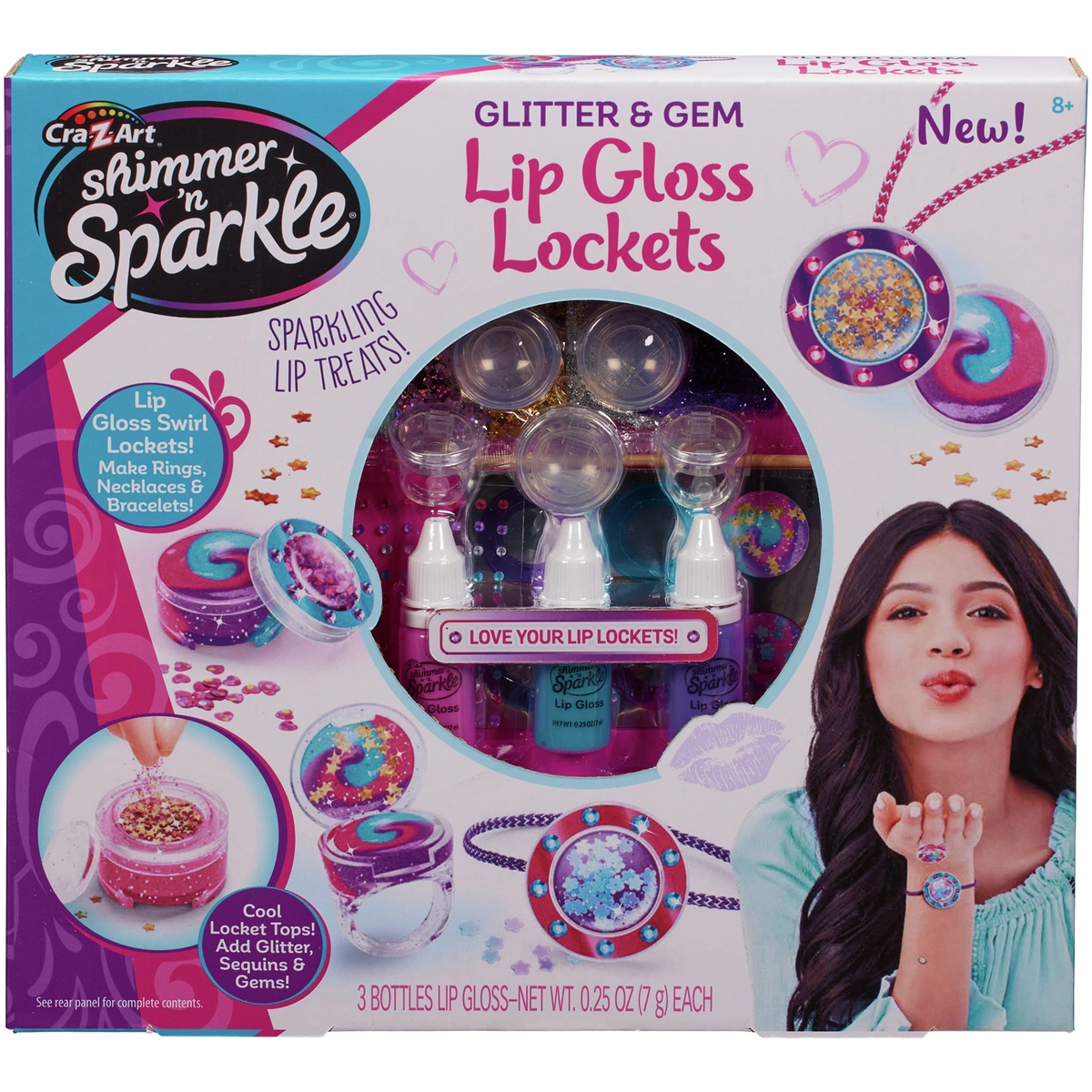 Shimmer N Sparkle Glitter and Gem Lip Gloss Lockets