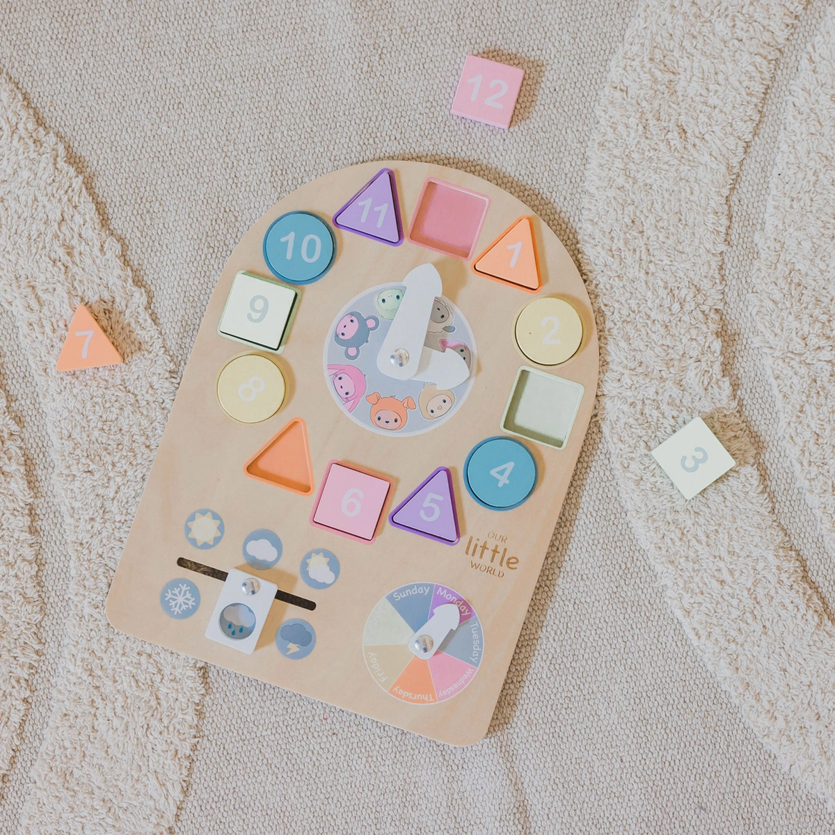 Our Little World Wooden Sensory Clock Puzzle