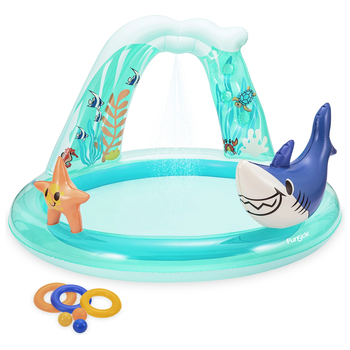 Funsicle 5.8ft Shark Play Centre Paddling Pool - 97L