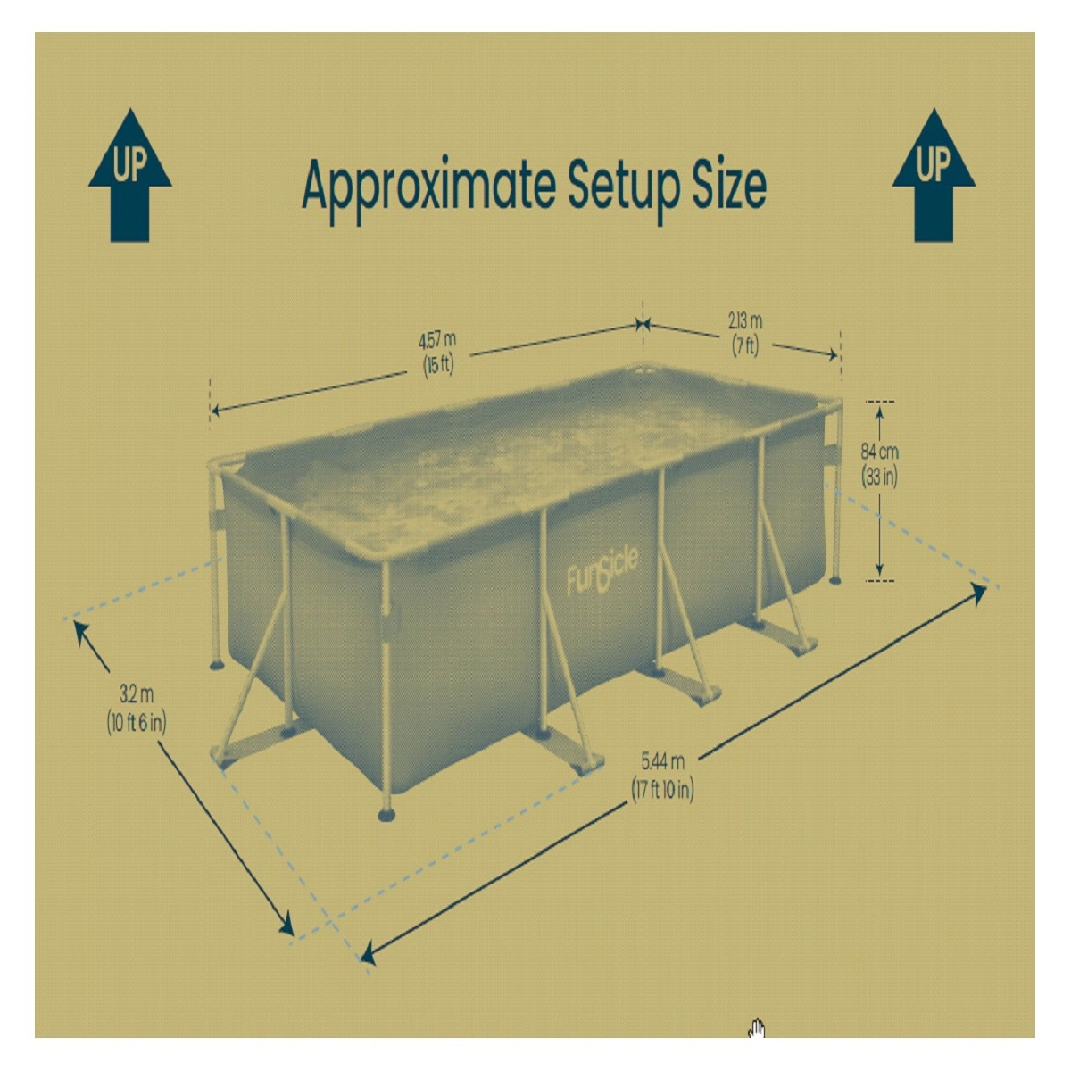 Funsicle Rectangular Frame Outdoor 15ft Pool