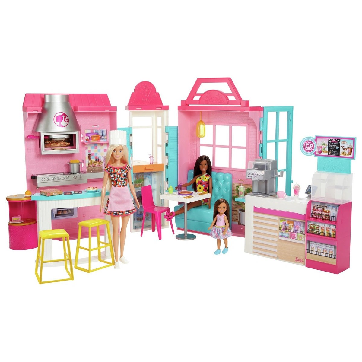 Barbie Cook 'n Grill Restaurant Playset with 3 Dolls