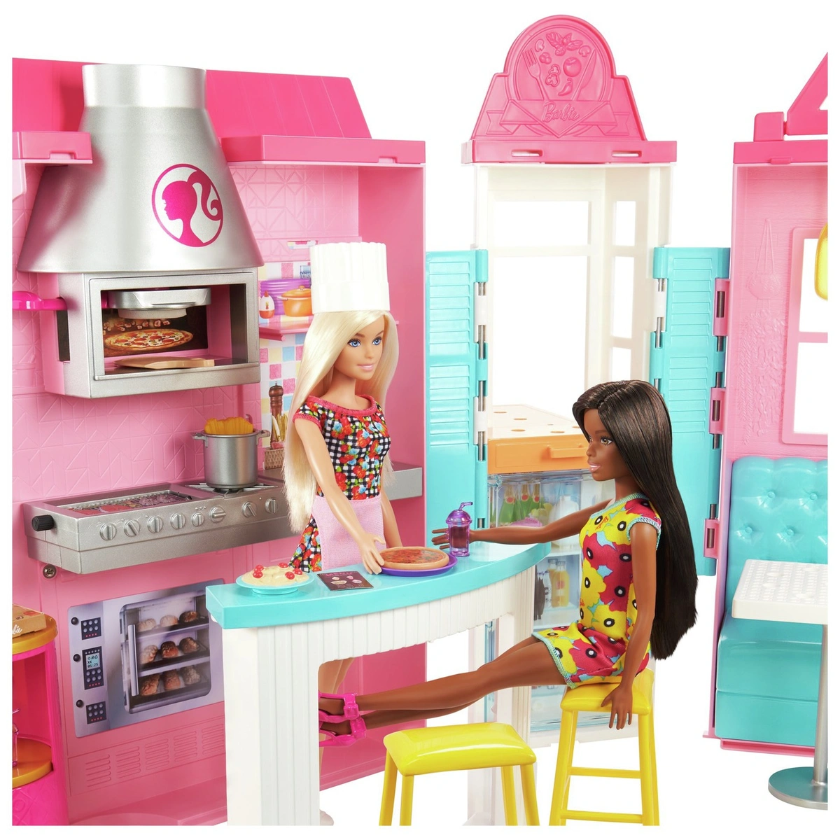 Barbie Cook 'n Grill Restaurant Playset with 3 Dolls