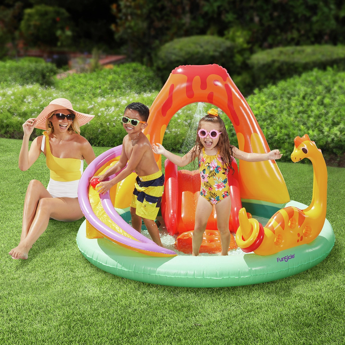 Funsicle 6.6ft Dinosaur Play Centre Paddling Pool - 97L