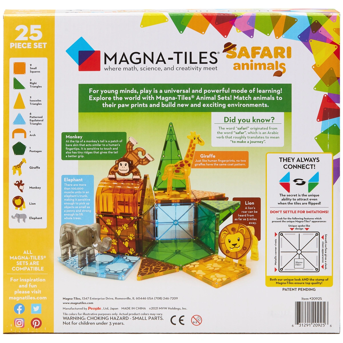Magna-Tiles Safari 25 Pieces Set