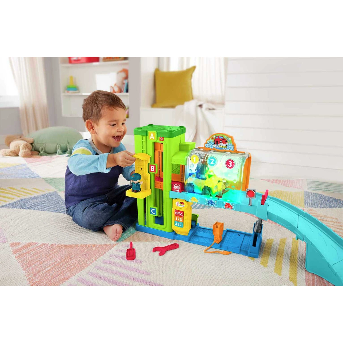 Fisher-Price Little People Light-Up Learning Garage Playset