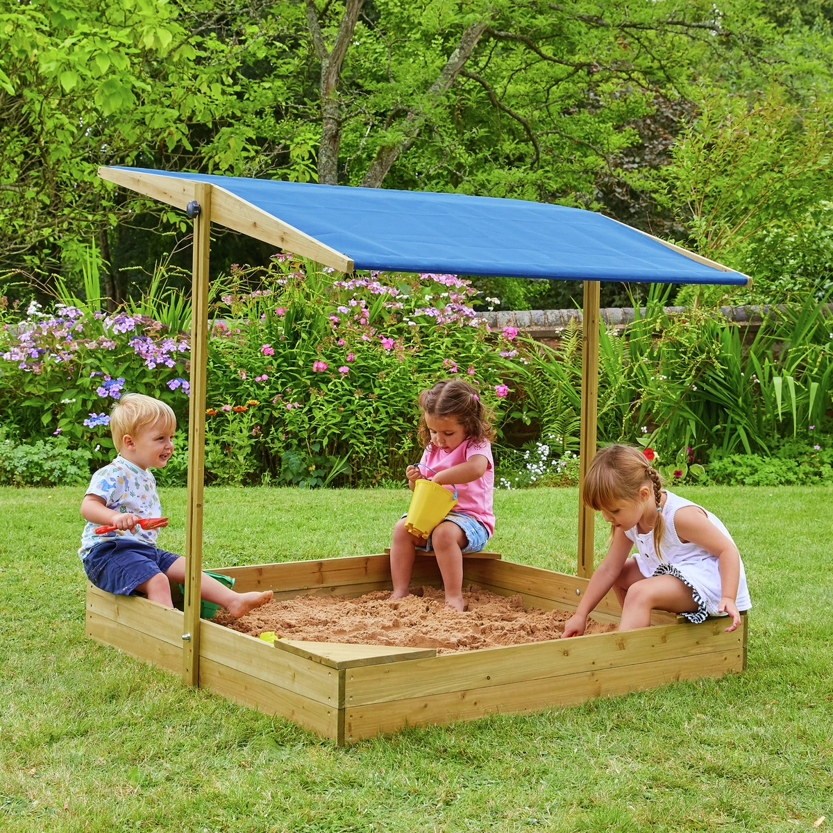 TP Toys Wooden Sandpit With Canopy
