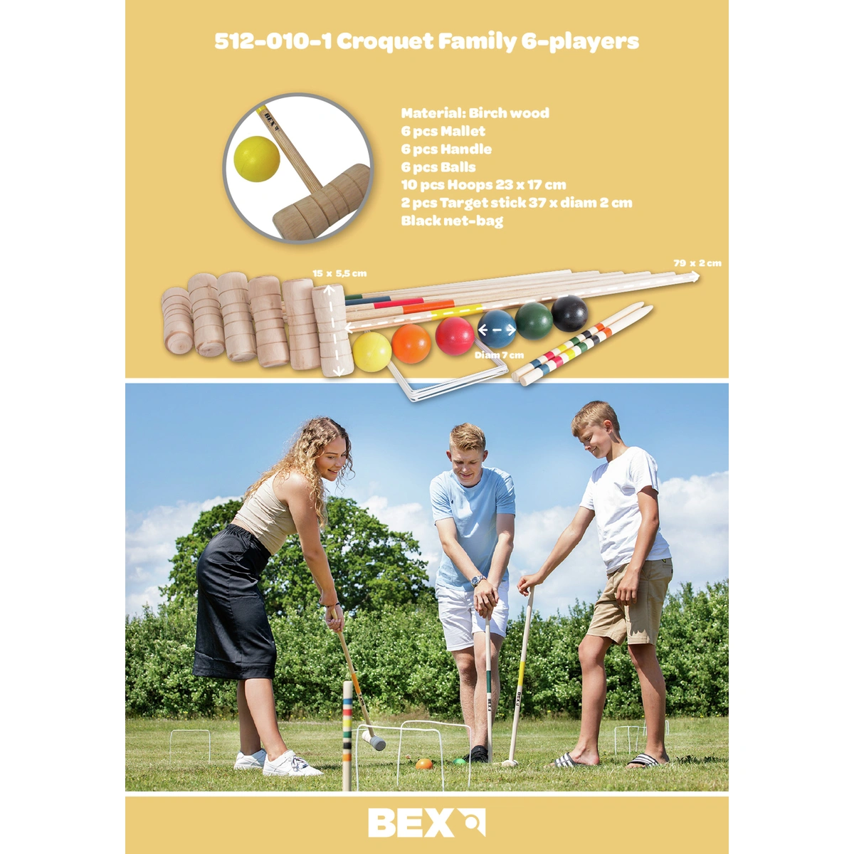 Bex Croquet Family With 6 Mallets