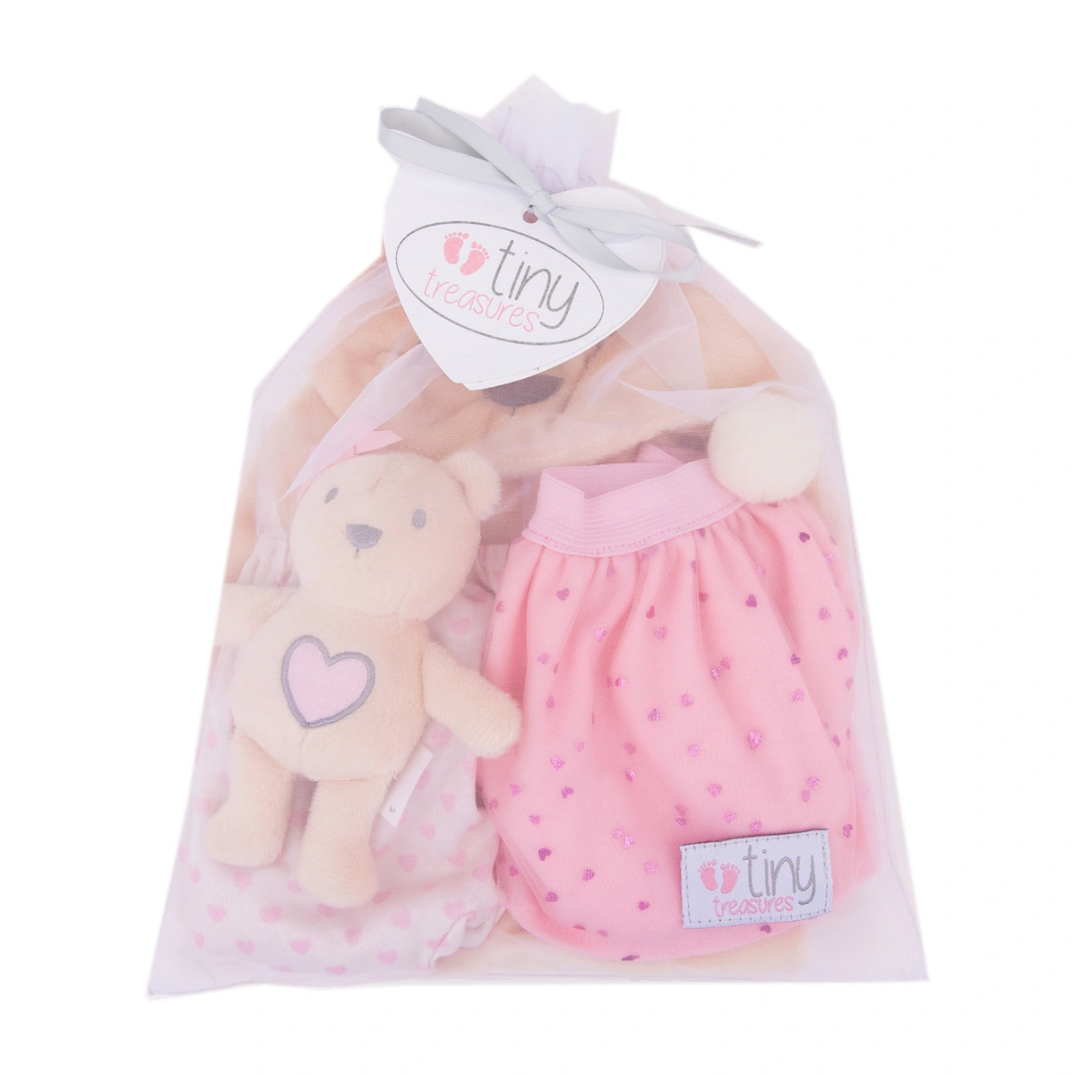 Tiny Treasures Baby Doll Teddy Bumper Outfit Set