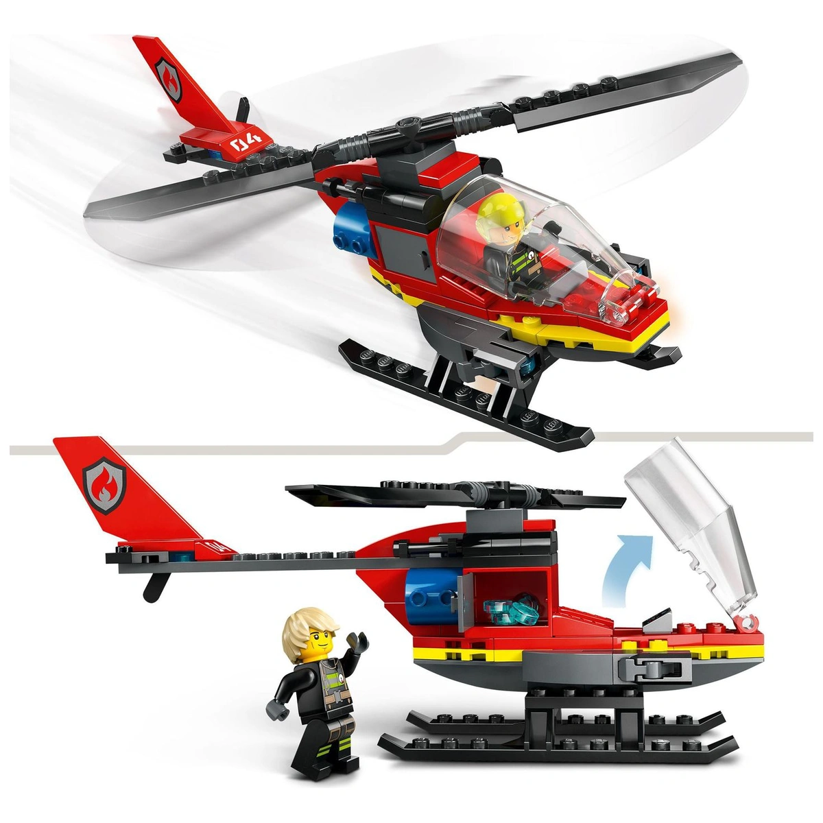 LEGO City Fire Rescue Helicopter Toy Vehicle Set 60411