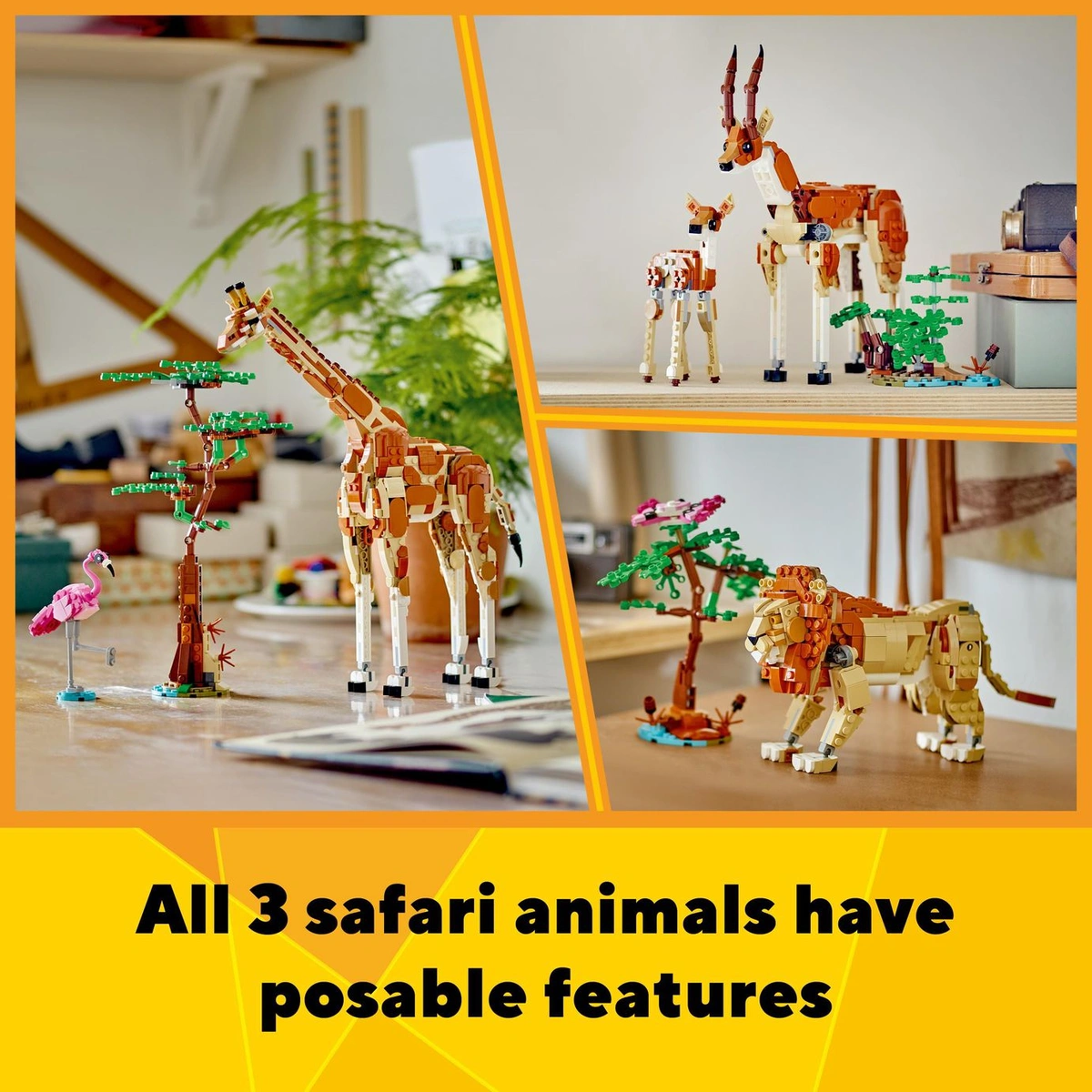 LEGO Creator 3in1 Wild Safari Animals Nature Toys Set 31150