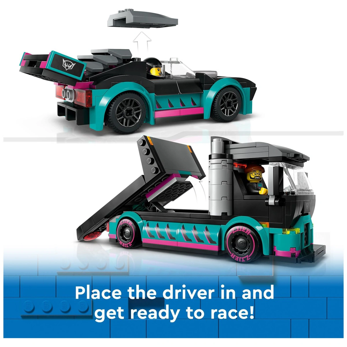 LEGO City Race Car and Car Carrier Truck Building Toys 60406