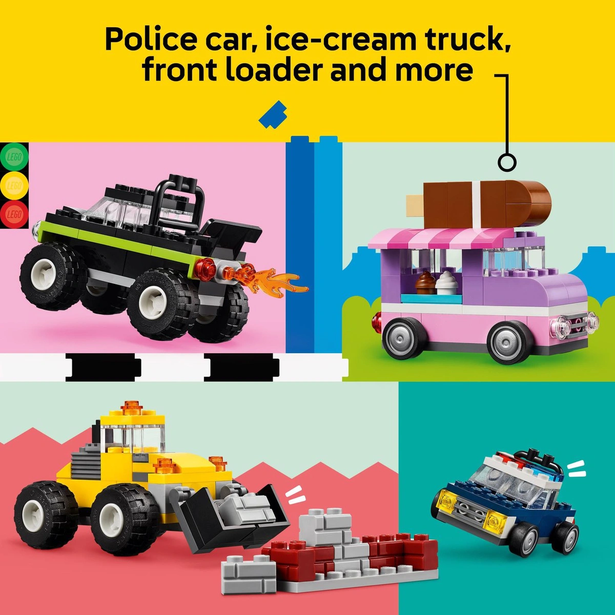 LEGO Classic Creative Vehicles with Car and Truck Toys 11036