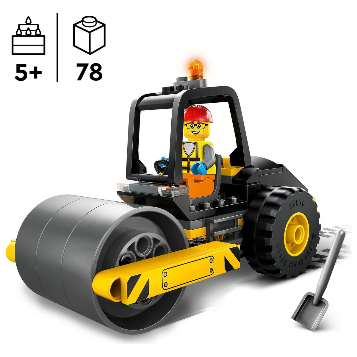 LEGO City Construction Steamroller Vehicle Toy Playset 60401