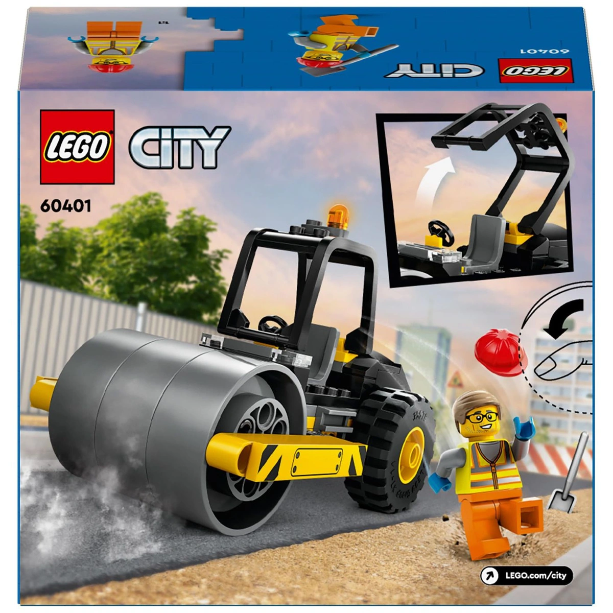 LEGO City Construction Steamroller Vehicle Toy Playset 60401