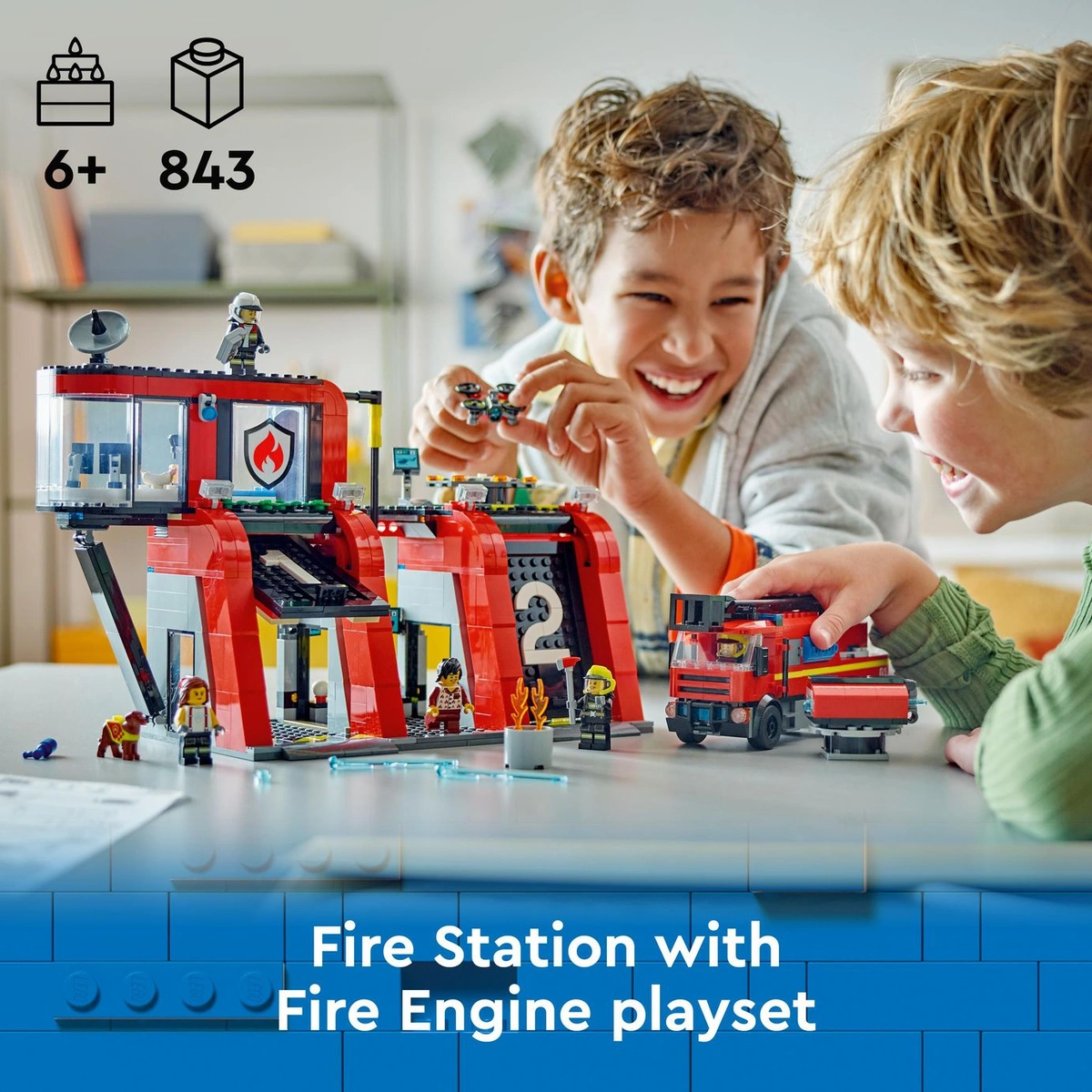 LEGO City Fire Station with Fire Engine Toy Playset 60414