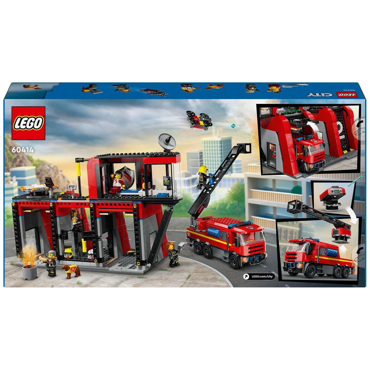 LEGO City Fire Station with Fire Engine Toy Playset 60414