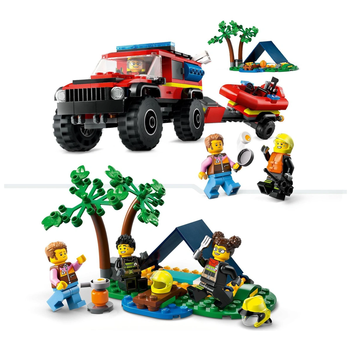 LEGO City 4x4 Fire Engine with Rescue Boat Toys 60412