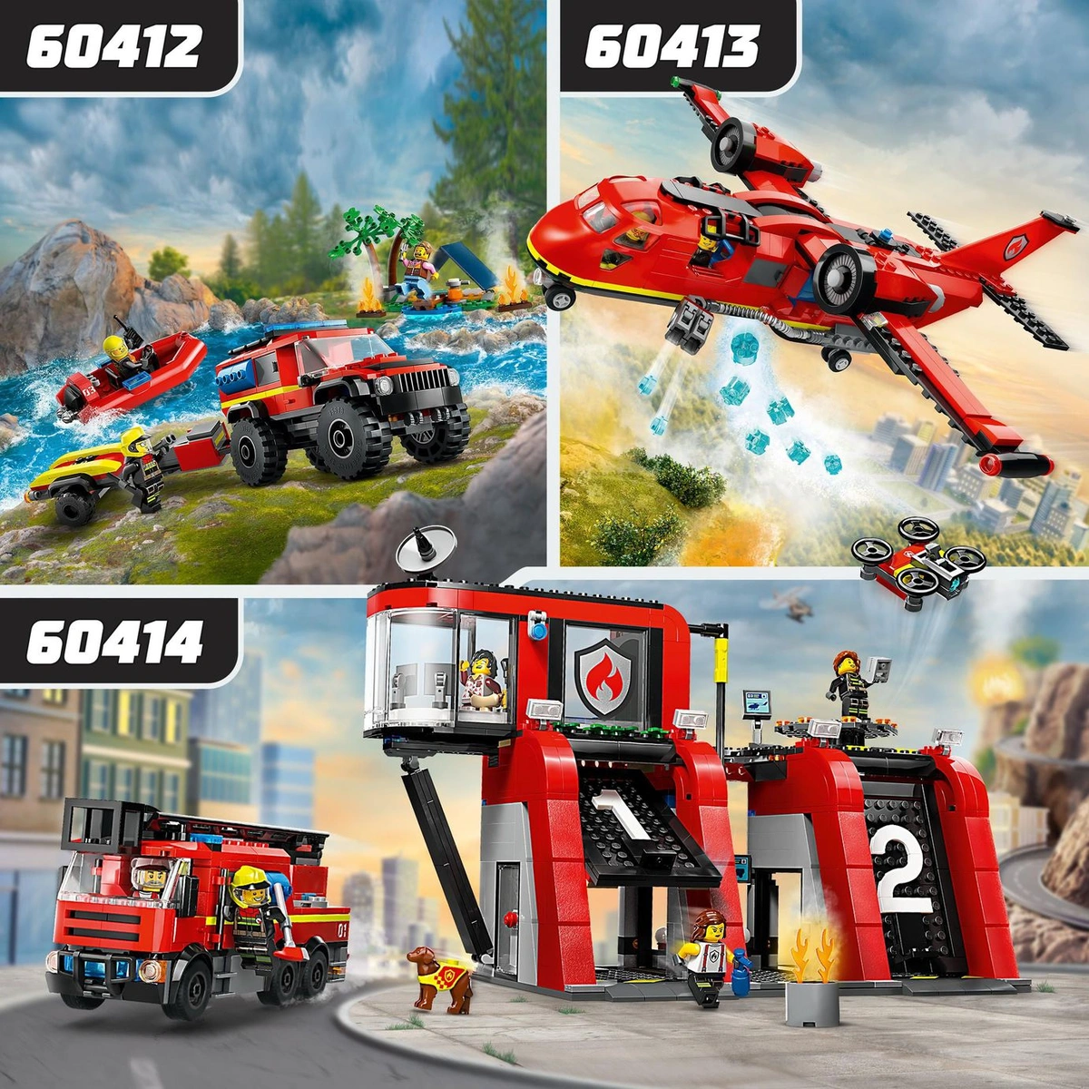 LEGO City 4x4 Fire Engine with Rescue Boat Toys 60412