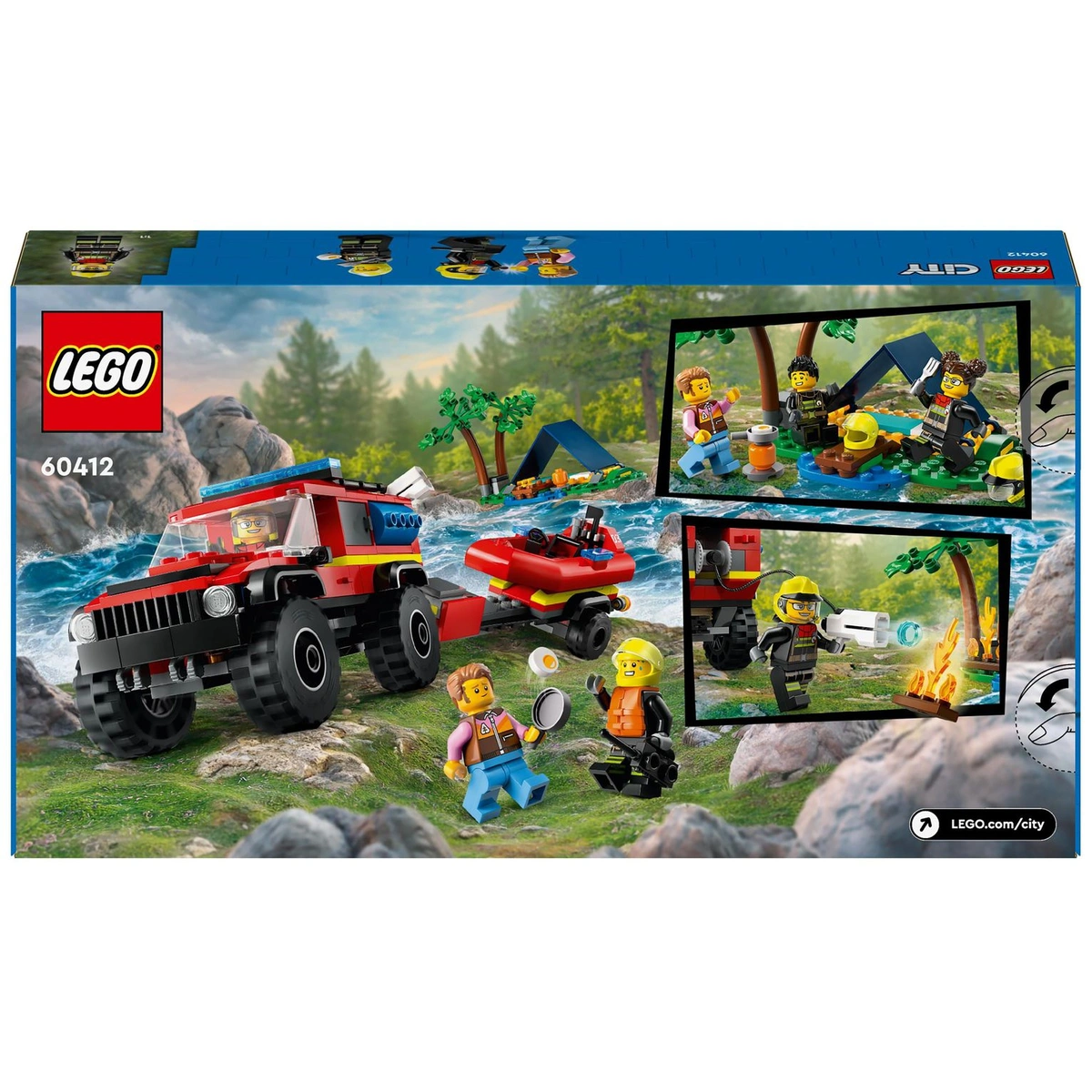 LEGO City 4x4 Fire Engine with Rescue Boat Toys 60412