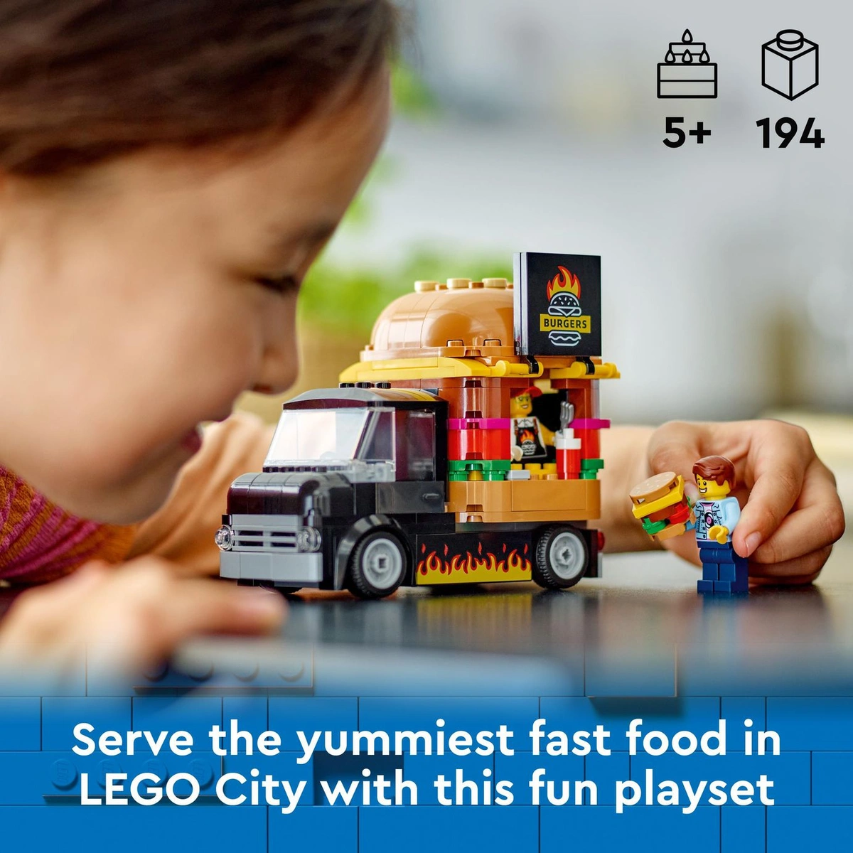LEGO City Burger Van Food Truck Vehicle Toy Set 60404