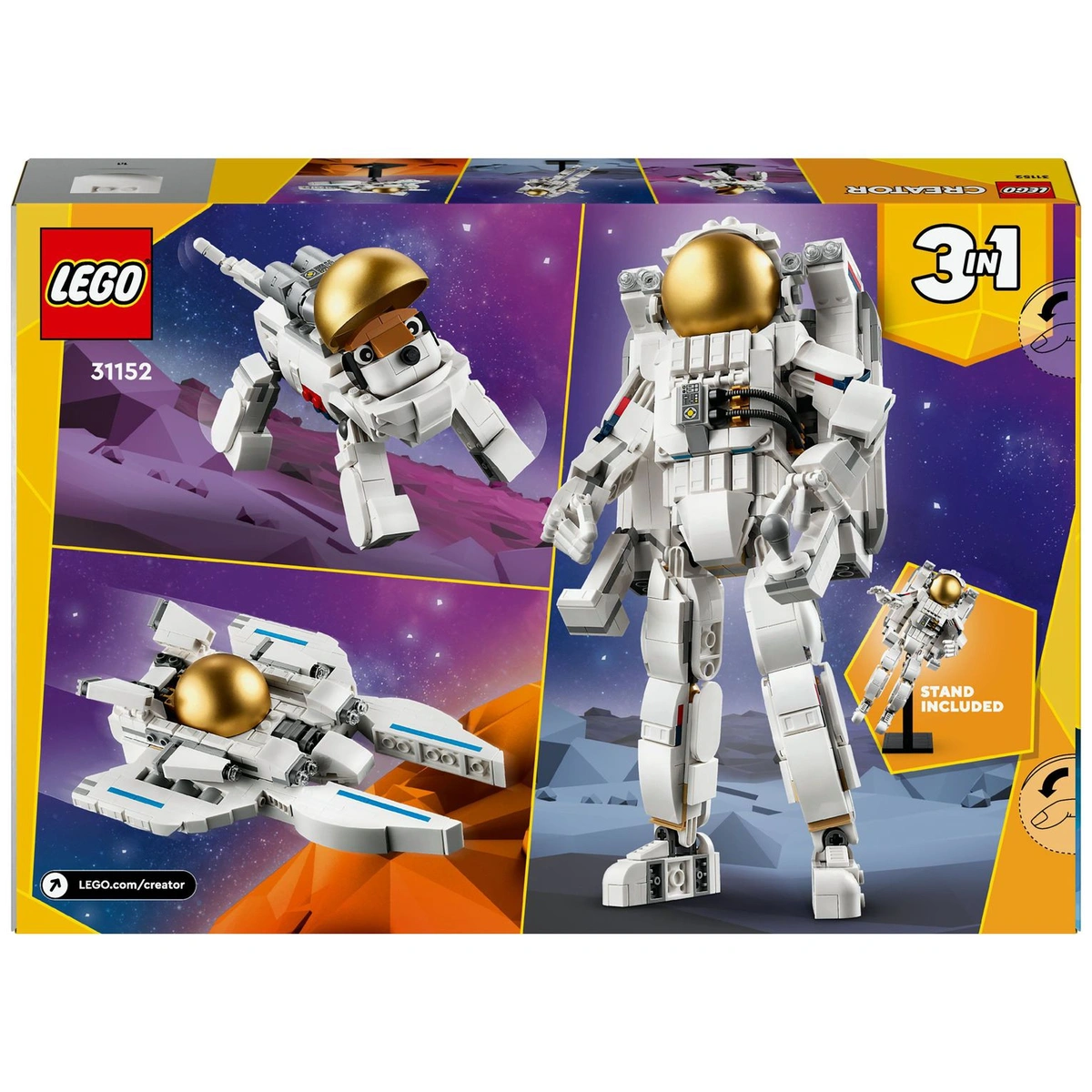 LEGO Creator 3in1 Space Astronaut Figure Toy with Dog 31152