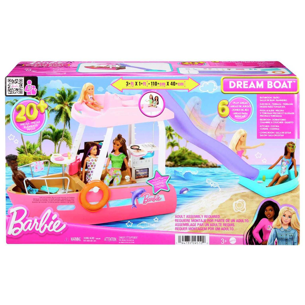 Barbie Dream Boat Playset with Pool, Slide & Accessories