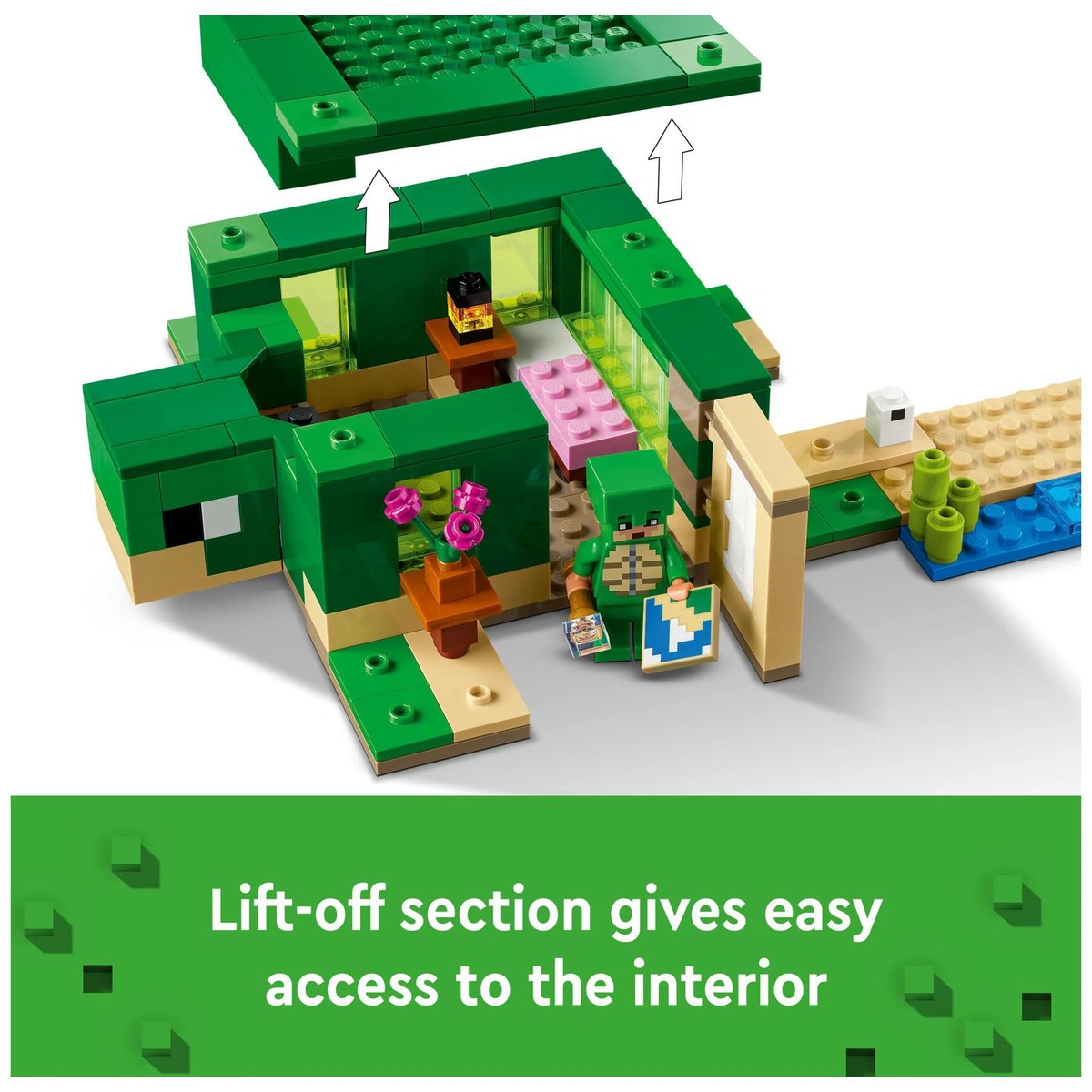 LEGO Minecraft The Turtle Beach House with Animal Toys 21254