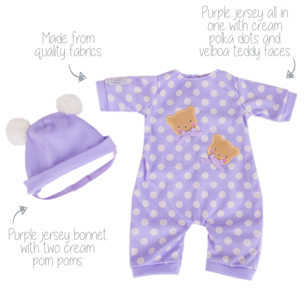 Tiny Treasures My First Lilac Baby Doll - 14inch/36cm