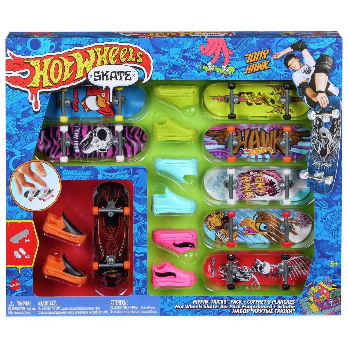 Hot Wheels Skate Rippin' Tricks Fingerboard 8-Pack