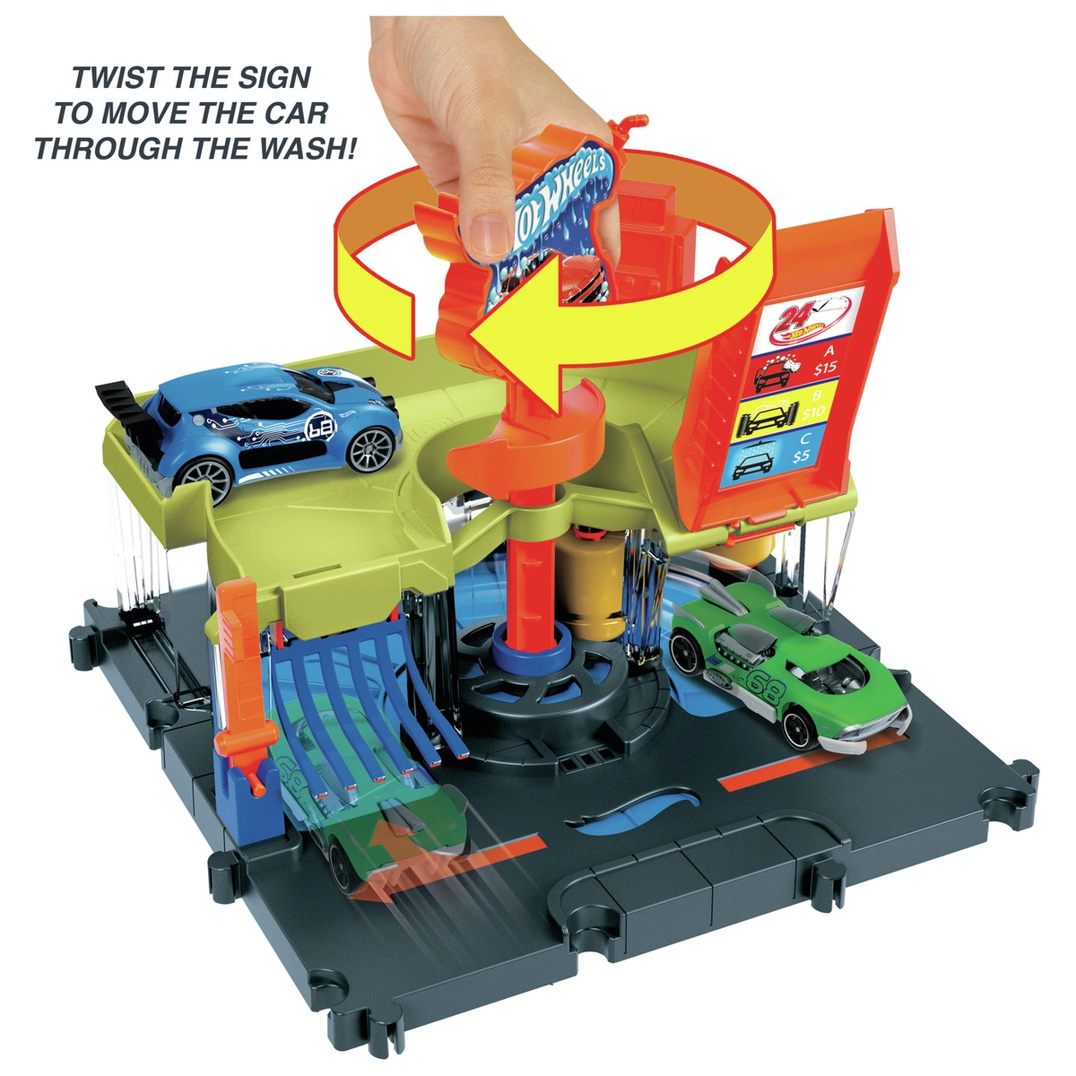 Hot Wheels City Downtown Express Car Wash & Toy Car Playset
