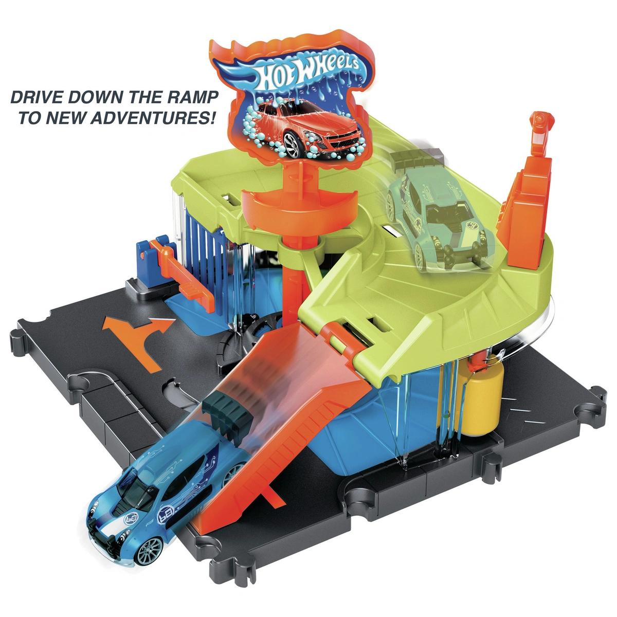 Hot Wheels City Downtown Express Car Wash & Toy Car Playset