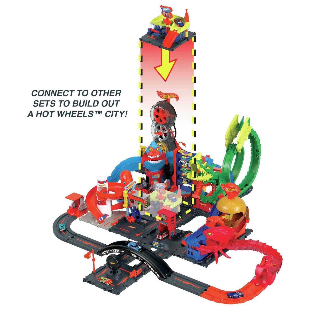Hot Wheels City Downtown Express Car Wash & Toy Car Playset