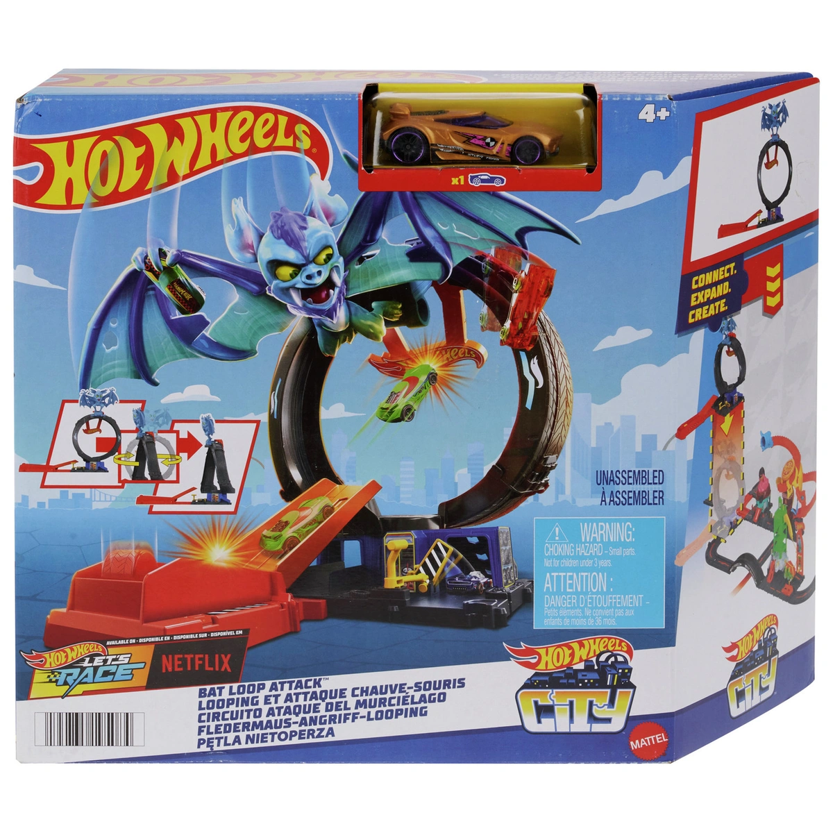Hot Wheels City Bat Tire Shop & Toy Car Playset