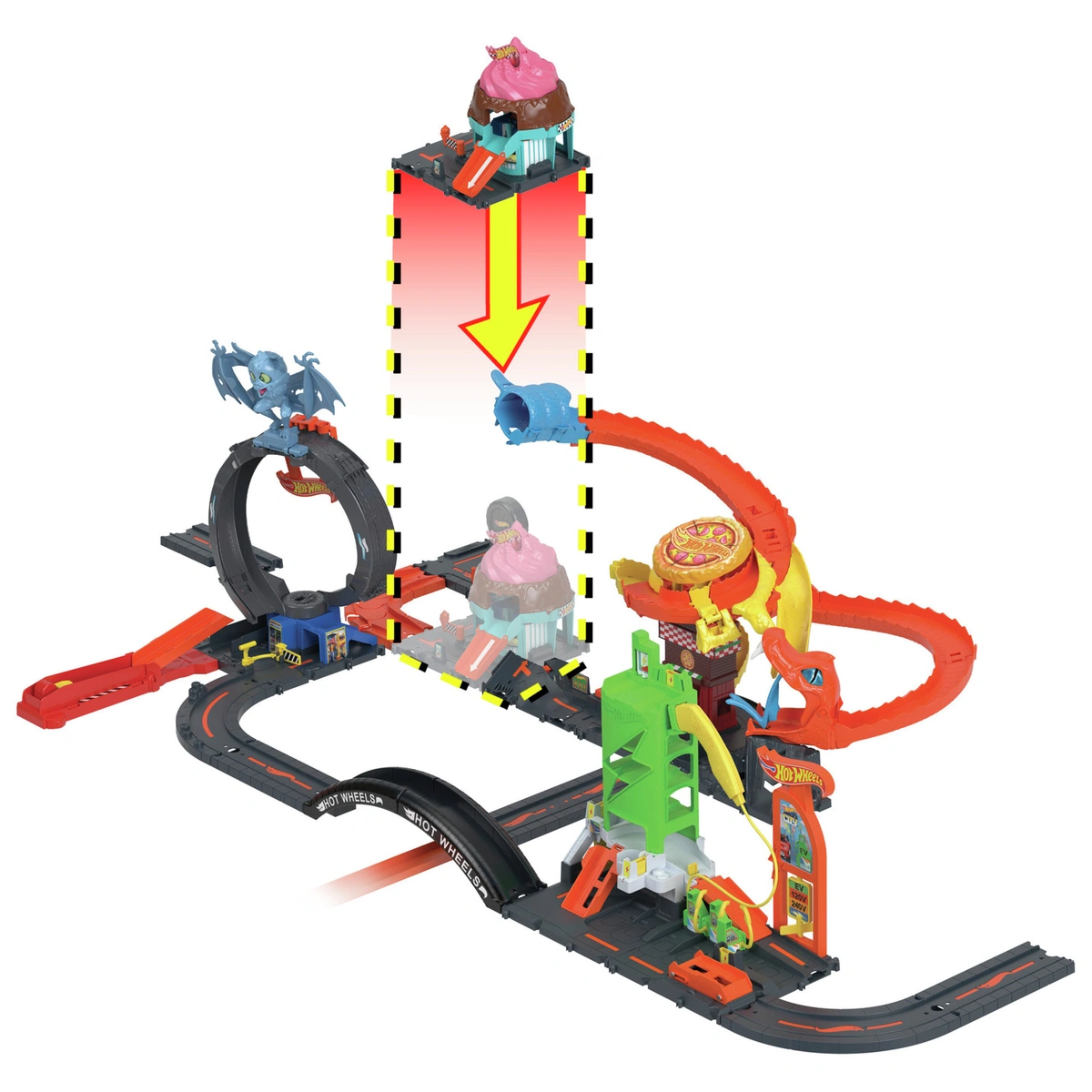 Hot Wheels City Downtown Ice Cream Swirl Vehicle Playset