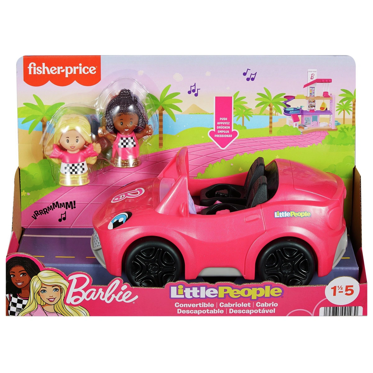 Fisher-Price Little People Barbie Convertible and 2 Figures