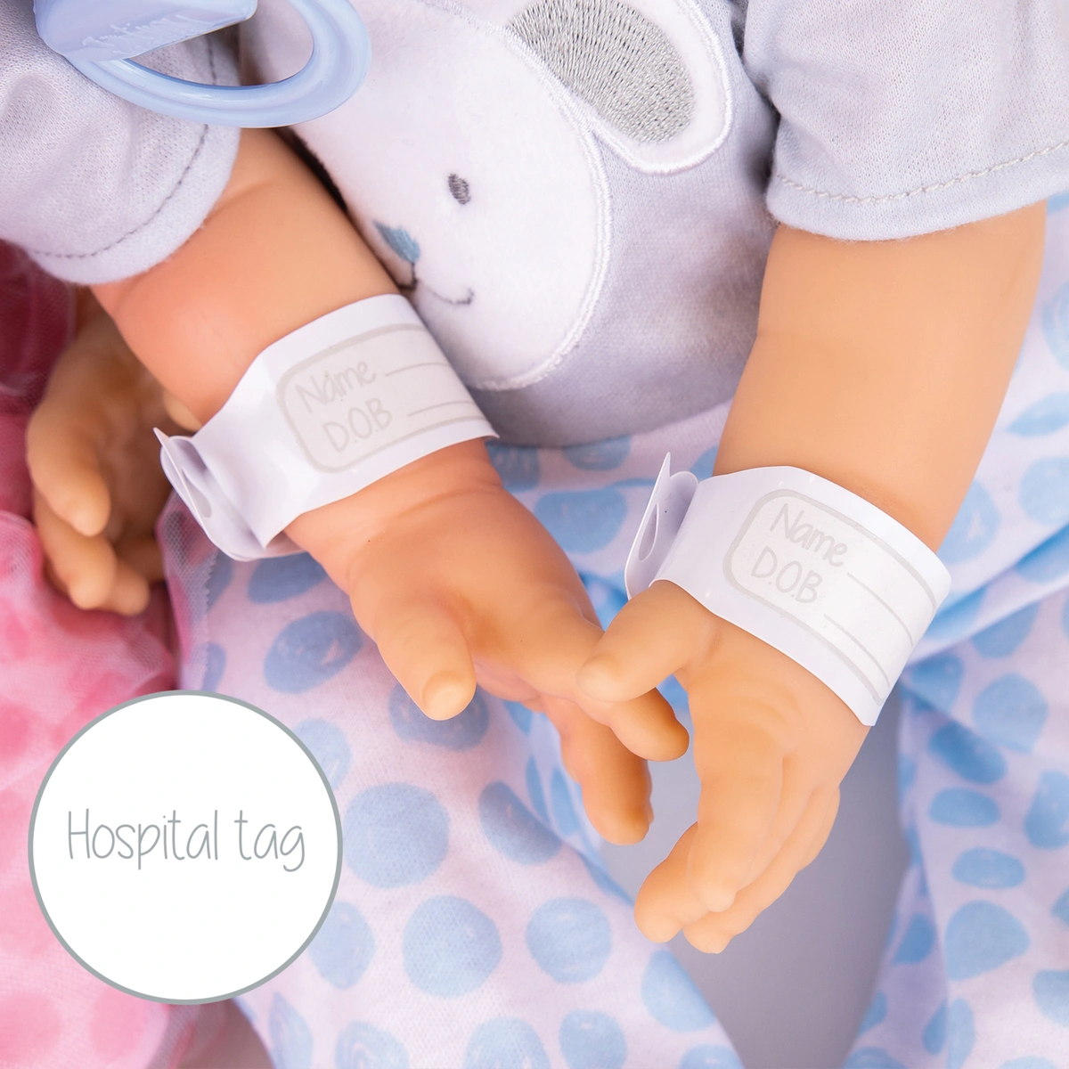 Tiny Treasures Puppy & Kitten Twin Baby Dolls Set - 44cm
