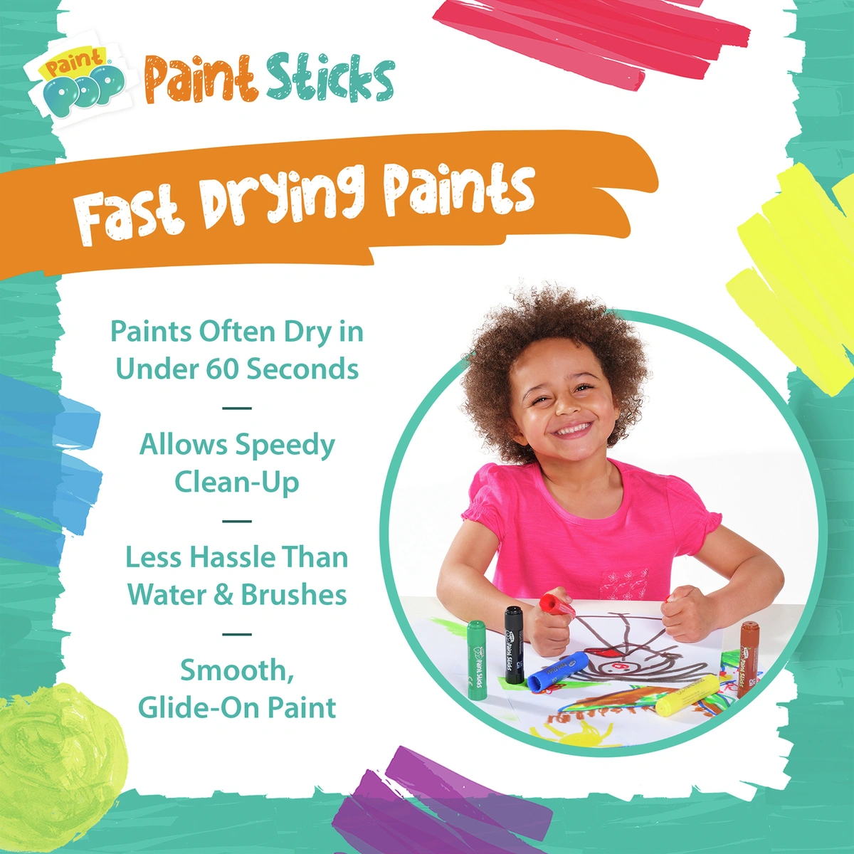 Paint Pop Jumbo 30 Pieces Paint Sticks