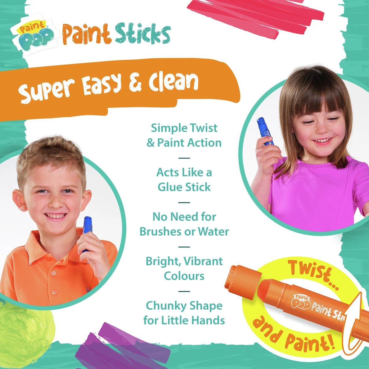 Paint Pop Jumbo 30 Pieces Paint Sticks