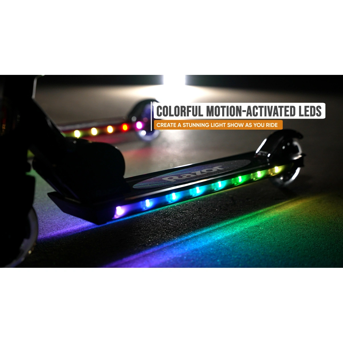 Razor A+ Lightshow Foldable Light Up Scooter - Black