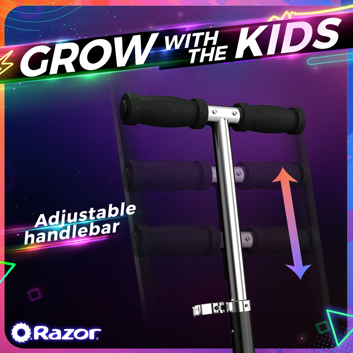 Razor A+ Lightshow Foldable Light Up Scooter - Black