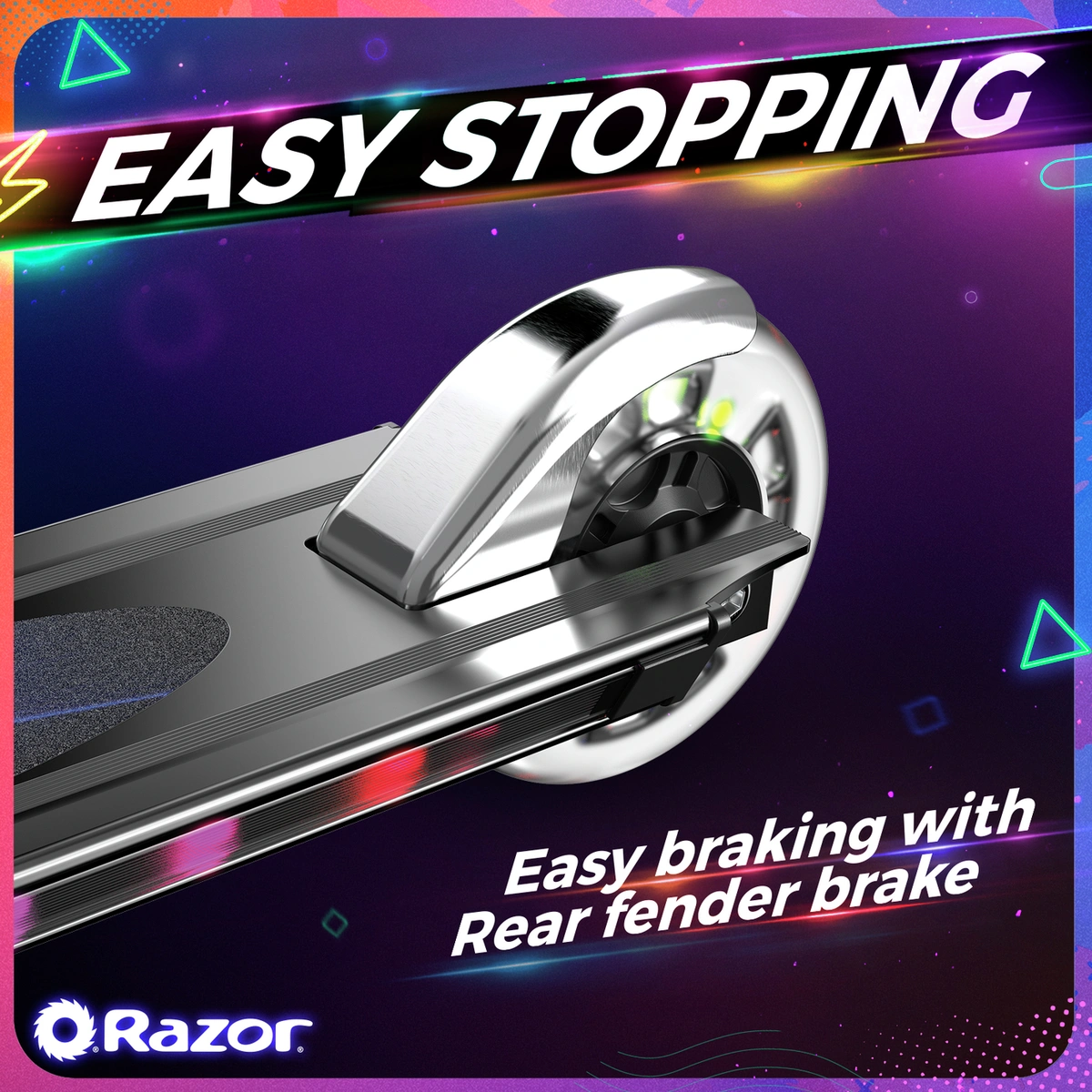 Razor A+ Lightshow Foldable Light Up Scooter - Black