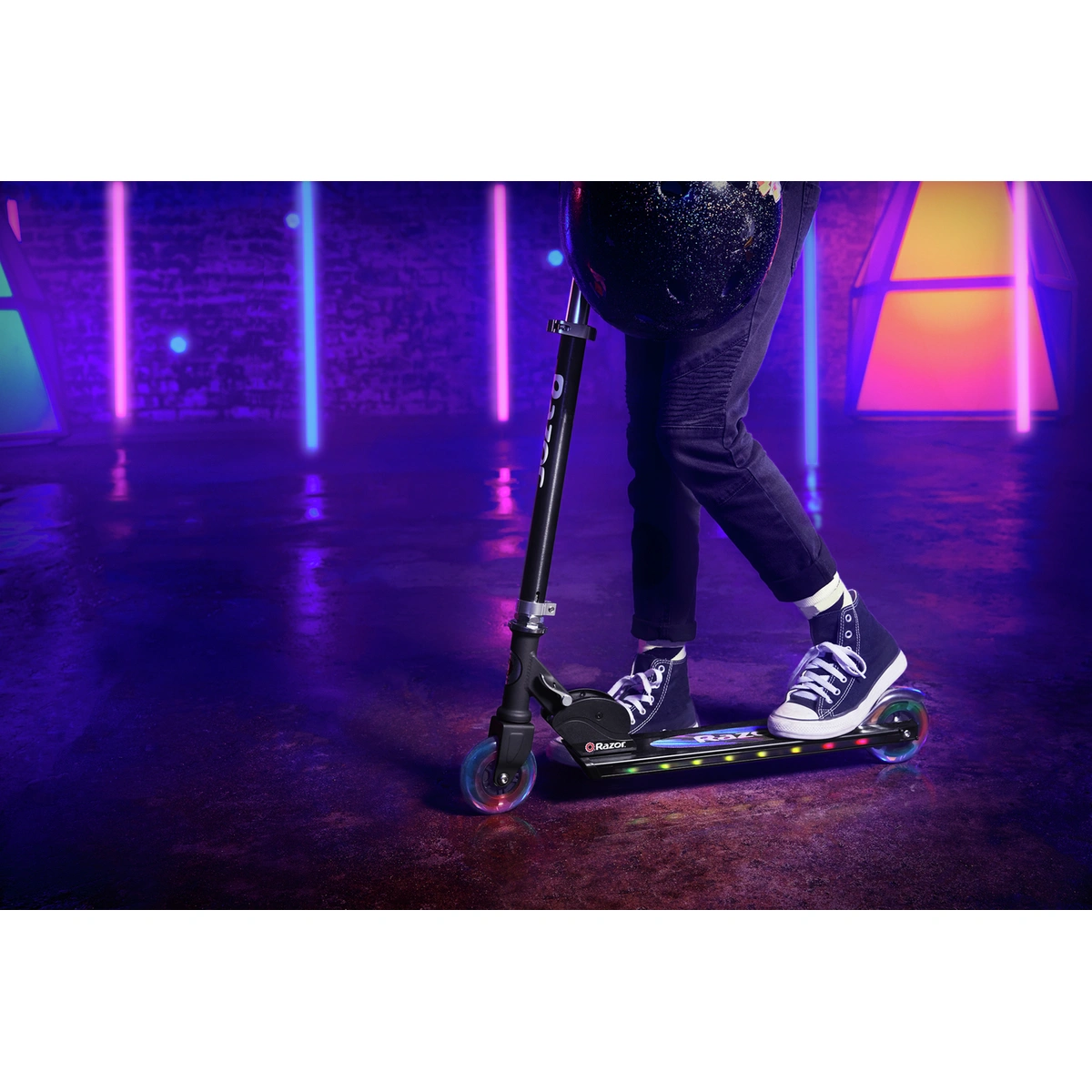 Razor A+ Lightshow Foldable Light Up Scooter - Black