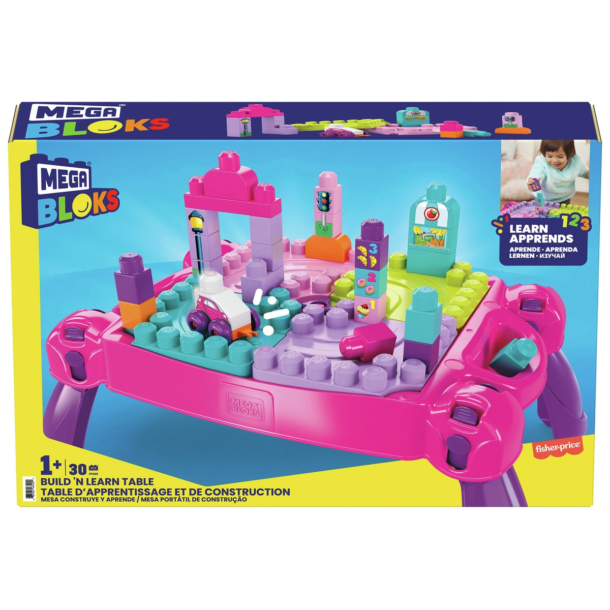 Mega Bloks Build n Learn Table – Pink