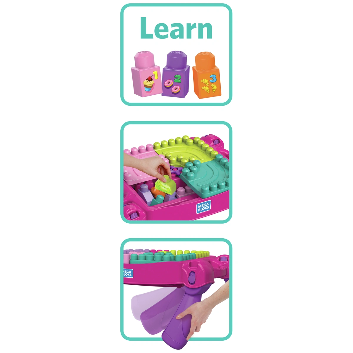Mega Bloks Build n Learn Table – Pink